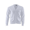 Tuff-Pil Plus V-Neck Long Sleeve Cardigan Sweater w/ 2 Pockets